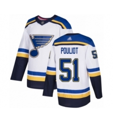 Youth St. Louis Blues #51 Derrick Pouliot Authentic White Away Hockey Jersey