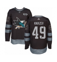 Men's San Jose Sharks #49 Artemi Kniazev Authentic Black 1917-2017 100th Anniversary Hockey Jersey