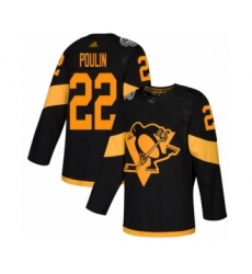 Men's Pittsburgh Penguins #22 Samuel Poulin Authentic Black 2019 Stadium Series Hockey Jersey