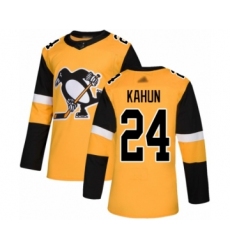 Youth Pittsburgh Penguins #24 Dominik Kahun Authentic Gold Alternate Hockey Jersey