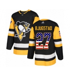 Youth Pittsburgh Penguins #27 Nick Bjugstad Authentic Black USA Flag Fashion Hockey Jersey