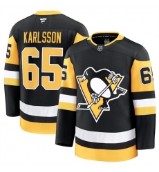 Men's Pittsburgh Penguins #65 Erik Karlsson Black 2024-25 Home Stitched Hockey Jersey