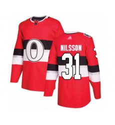 Youth Ottawa Senators #31 Anders Nilsson Authentic Red 2017 100 Classic Hockey Jersey