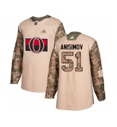 Youth Ottawa Senators #51 Artem Anisimov Authentic Camo Veterans Day Practice Hockey Jersey