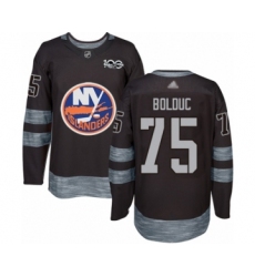 Men's New York Islanders #75 Samuel Bolduc Authentic Black 1917-2017 100th Anniversary Hockey Jersey
