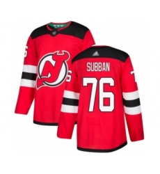 Youth New Jersey Devils #76 P. K. Subban Authentic Red Home Hockey Jersey