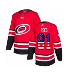 Youth Carolina Hurricanes #81 Jamieson Rees Authentic Red USA Flag Fashion Hockey Jersey