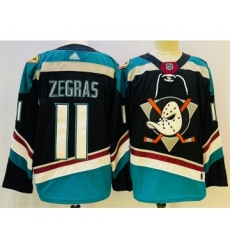 Men's Anaheim Ducks #11 Trevor Zegras Black Authentic Jersey