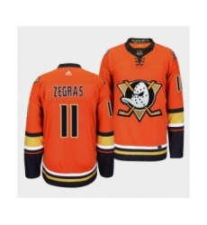 Men's Anaheim Ducks #11 Trevor Zegras Orange Authentic Adidas Jersey