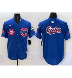 Men's Chicago Cubs Team Big Logo Royal 2025 Tokyo Series Limited Stitched Baseball Jersey