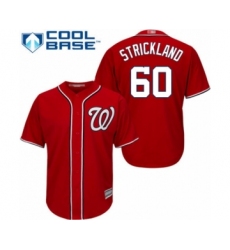 Youth Washington Nationals #60 Hunter Strickland Authentic Red Alternate 1 Cool Base Baseball Player Jersey