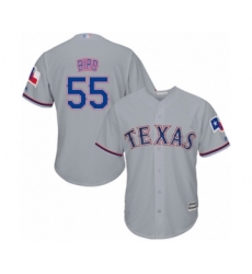 Youth Texas Rangers #55 Kyle Bird Authentic Grey Road Cool Base Baseball Player Jersey