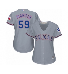 Women's Texas Rangers #59 Brett Martin Authentic Grey Road Cool Base Baseball Player Jersey