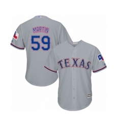 Youth Texas Rangers #59 Brett Martin Authentic Grey Road Cool Base Baseball Player Jersey