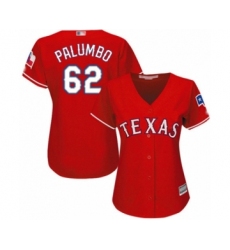 Women's Texas Rangers #62 Joe Palumbo Authentic Red Alternate Cool Base Baseball Player Jersey