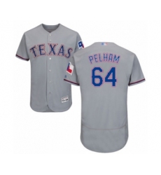 Men's Texas Rangers #64 C.D. Pelham Grey Road Flex Base Authentic Collection Baseball Player Jersey