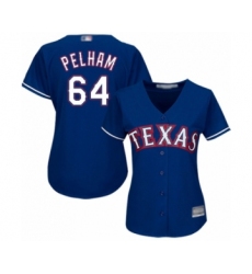 Women's Texas Rangers #64 C.D. Pelham Authentic Royal Blue Alternate 2 Cool Base Baseball Player Jersey