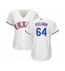 Women's Texas Rangers #64 C.D. Pelham Authentic White Home Cool Base Baseball Player Jersey