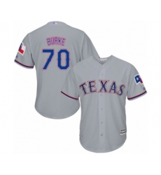 Youth Texas Rangers #70 Brock Burke Authentic Grey Road Cool Base Baseball Player Jersey