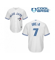 Youth Toronto Blue Jays #7 Richard Urena Authentic White Home Baseball Player Jersey