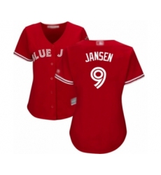 Women's Toronto Blue Jays #9 Danny Jansen Authentic Scarlet Alternate Baseball Player Jersey