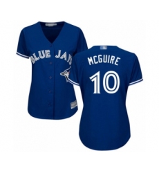 Women's Toronto Blue Jays #10 Reese McGuire Authentic Blue Alternate Baseball Player Jersey