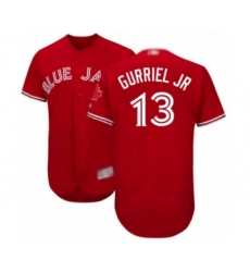 Men's Toronto Blue Jays #13 Lourdes Gurriel Jr. Scarlet Alternate Flex Base Authentic Collection Alternate Baseball Player Jersey