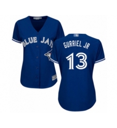 Women's Toronto Blue Jays #13 Lourdes Gurriel Jr. Authentic Blue Alternate Baseball Player Jersey