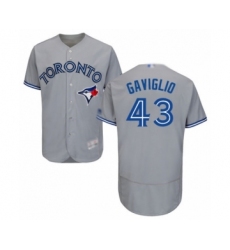 Men's Toronto Blue Jays #43 Sam Gaviglio Grey Road Flex Base Authentic Collection Baseball Player Jersey