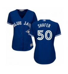 Women's Toronto Blue Jays #50 Justin Shafer Authentic Blue Alternate Baseball Player Jersey