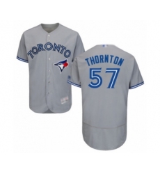 Men's Toronto Blue Jays #57 Trent Thornton White Home Flex Base Authentic Collection Baseball Player Jersey