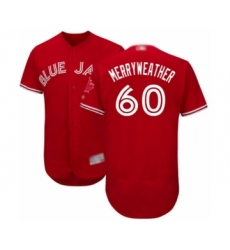 Men's Toronto Blue Jays #60 Julian Merryweather Scarlet Alternate Flex Base Authentic Collection Alternate Baseball Player Jersey