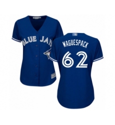 Women's Toronto Blue Jays #62 Jacob Waguespack Authentic Blue Alternate Baseball Player Jersey