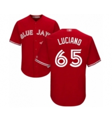 Youth Toronto Blue Jays #65 Elvis Luciano Authentic Scarlet Alternate Baseball Player Jersey