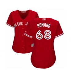 Women's Toronto Blue Jays #68 Jordan Romano Authentic Scarlet Alternate Baseball Player Jersey