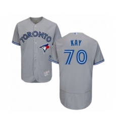 Men's Toronto Blue Jays #70 Anthony Kay Grey Road Flex Base Authentic Collection Baseball Player Jersey