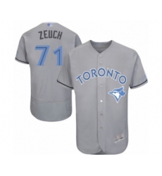 Men's Toronto Blue Jays #71 T.J. Zeuch Authentic Gray 2016 Father's Day Fashion Flex Base Baseball Player Jersey
