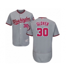 Men's Washington Nationals #30 Koda Glover Grey Road Flex Base Authentic Collection Baseball Player Jersey