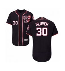 Men's Washington Nationals #30 Koda Glover Navy Blue Alternate Flex Base Authentic Collection Baseball Player Jersey