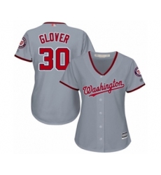 Women's Washington Nationals #30 Koda Glover Authentic Grey Road Cool Base Baseball Player Jersey
