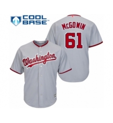 Youth Washington Nationals #61 Kyle McGowin Authentic Grey Road Cool Base Baseball Player Jersey