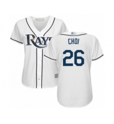 Women's Tampa Bay Rays #26 Ji-Man Choi Authentic White Home Cool Base Baseball Player Jersey