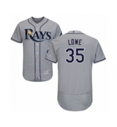 Men's Tampa Bay Rays #35 Nate Lowe Grey Road Flex Base Authentic Collection Baseball Player Jersey
