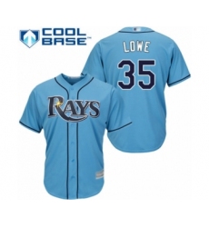Youth Tampa Bay Rays #35 Nate Lowe Authentic Light Blue Alternate 2 Cool Base Baseball Player Jersey