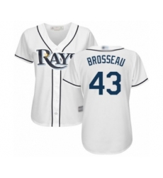 Women's Tampa Bay Rays #43 Mike Brosseau Authentic White Home Cool Base Baseball Player Jersey