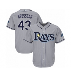Youth Tampa Bay Rays #43 Mike Brosseau Authentic Grey Road Cool Base Baseball Player Jersey
