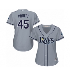 Women's Tampa Bay Rays #45 Austin Pruitt Authentic Grey Road Cool Base Baseball Player Jersey
