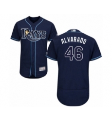 Men's Tampa Bay Rays #46 Jose Alvarado Navy Blue Alternate Flex Base Authentic Collection Baseball Player Jersey