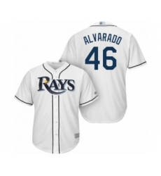 Youth Tampa Bay Rays #46 Jose Alvarado Authentic White Home Cool Base Baseball Player Jersey
