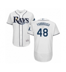 Men's Tampa Bay Rays #48 Ryan Yarbrough Home White Home Flex Base Authentic Collection Baseball Player Jersey